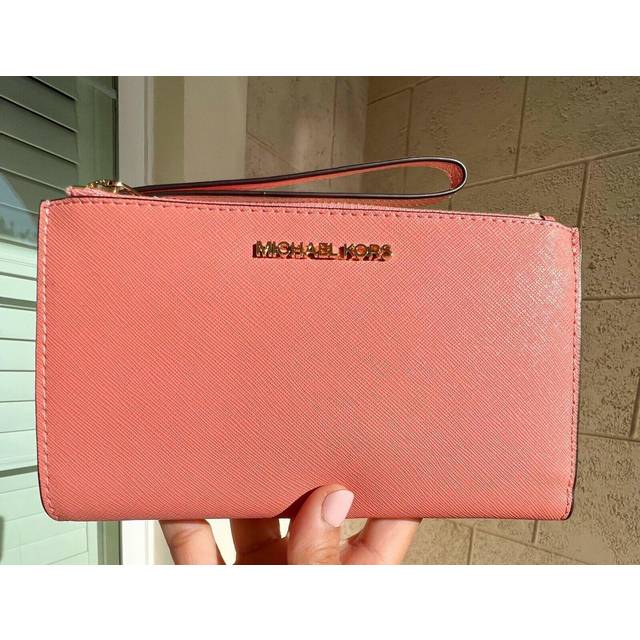 Leather wallet Michael Kors Pink in Leather - 24107938