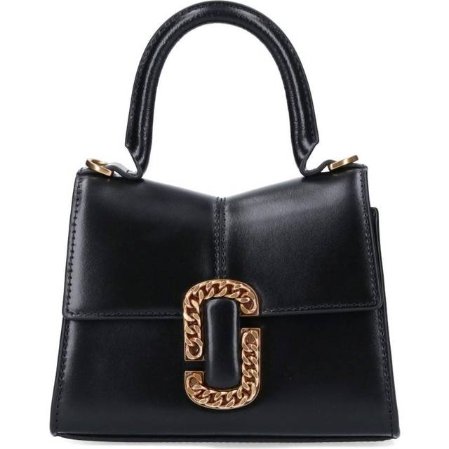 Marc by Marc Jacobs Black Genuine Leather Top Handle Gold Hardware Bag