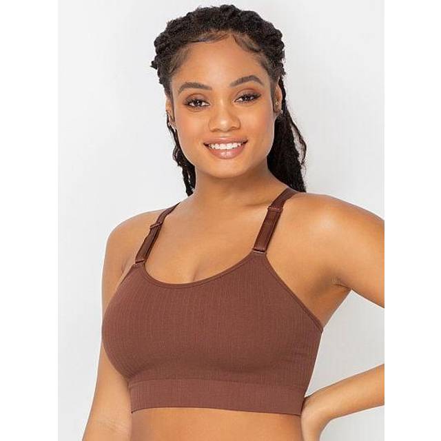 Curvy Couture Smooth Seamless Comfort Wireless Longline Bra-1332, Xx-large,  Brown Brown • Price »