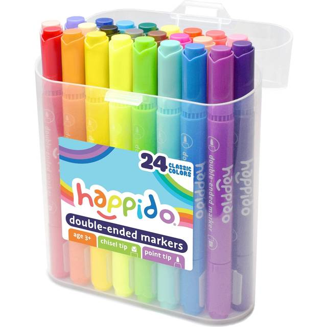 Happido double-ended markers, 24 colors non-toxic, brightly colored markers  • Price »