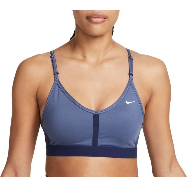 Nike Training Dri-Fit Indy v-neck bra in white