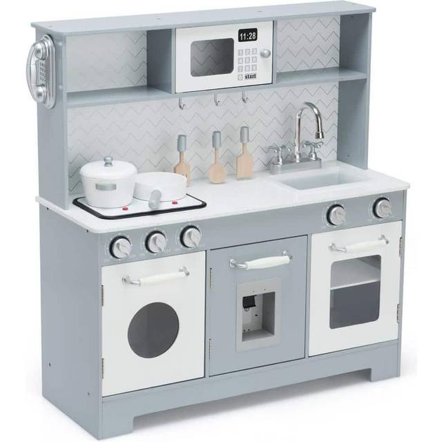 Qaba Large Play Kitchen with Full Set of Appliances for a Modern