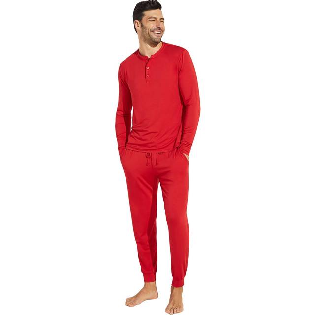 Eberjey Men's Henry Tencel Modal Long Pajama Set, Red, Red • Price »