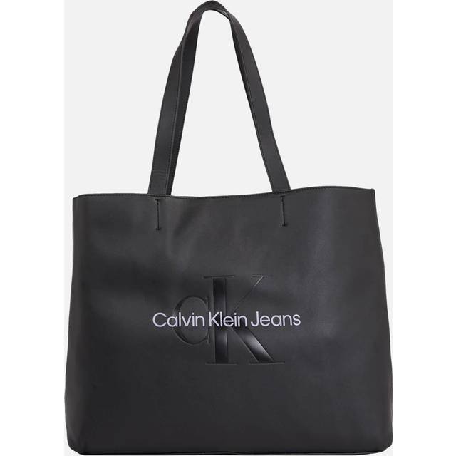 Calvin Klein Jeans Faux Leather Sculpted Monogram Slim Tote Bag