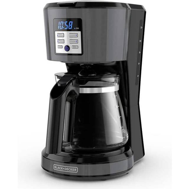 BLACK+DECKER 12-Cup Programmable Black Coffee Maker with Built-In