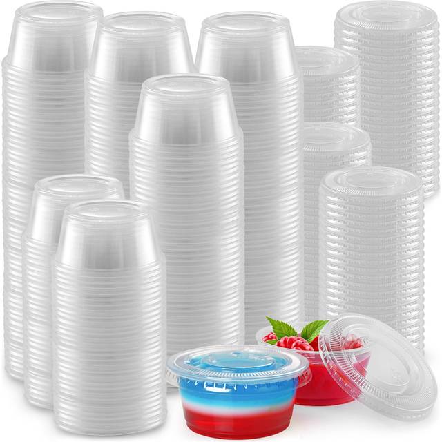 Jello shot cups / Portion Cups 200 Cups + 200 Lids & Free Shipping