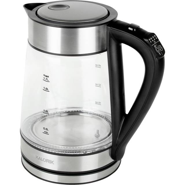 Zeppoli Electric Kettle - Glass Tea Kettle 1.7L Fast Boiling and Cordless, Steel