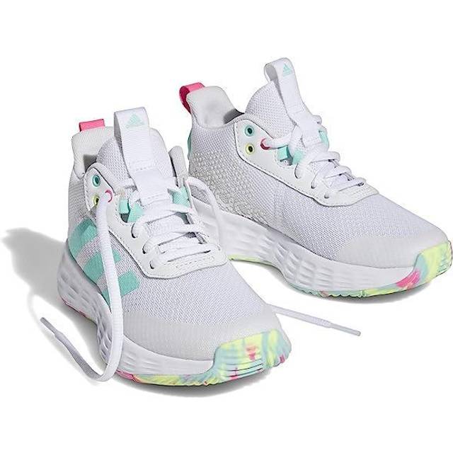 Adidas Girls' Own The Game 2.0 Basketball Shoes White/Aqua/Pink • Price »