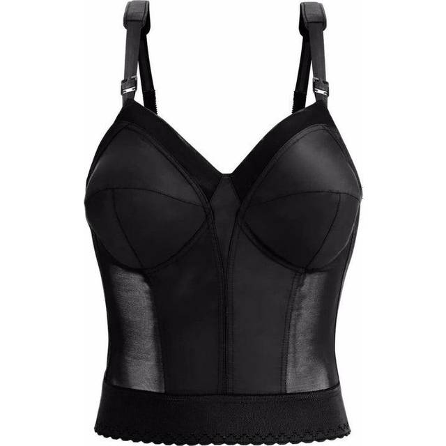 Exquisite Form Fully Back Close Wirefree Longline Bra - Black • Price »