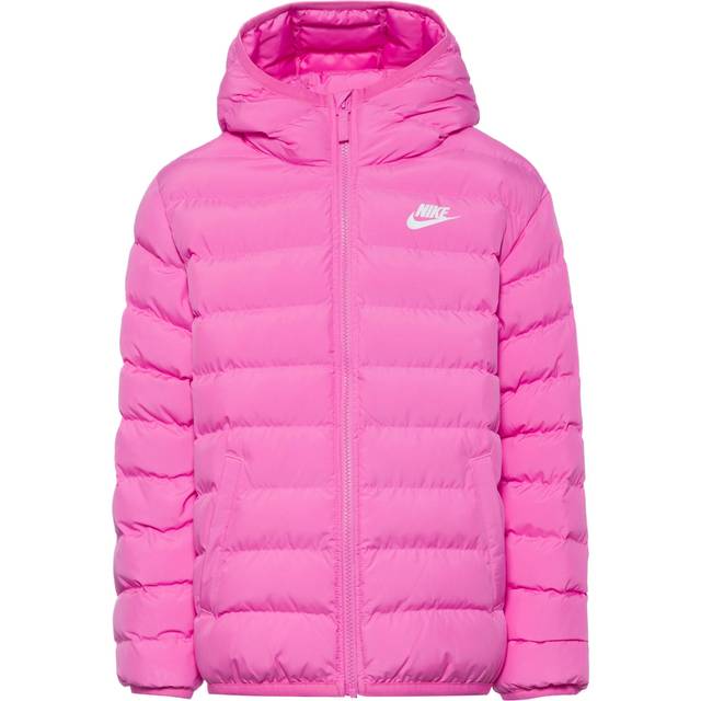Nike Girls\' Big Kids\' Sportswear Lightweight Synthetic Fill Hooded Jacket  Playful Pink/Playful Pink/White • Price »