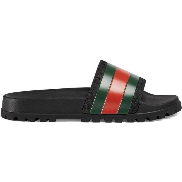 Gucci Web Rubber Slide Sandal - Black Rubber • Price »