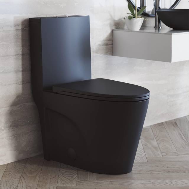 Swiss Madison Sublime II One-Piece Round Toilet Dual-Flush 1.1/1.6 GPF, Matte Black