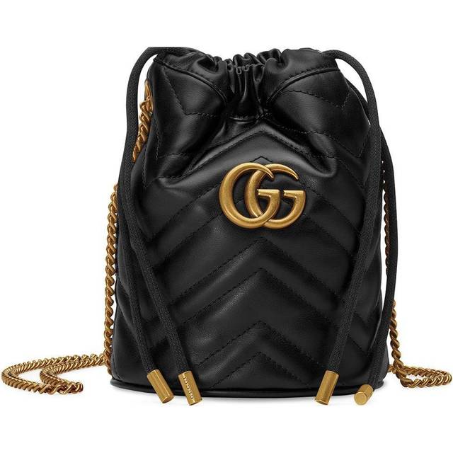 Gucci GG Marmont Mini Leather Bucket Bag Black Price