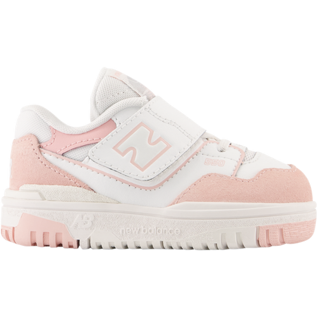 New Balance Kid\'s 550 Bungee Lace with Top Strap TD - White /Pink Haze •  Price »