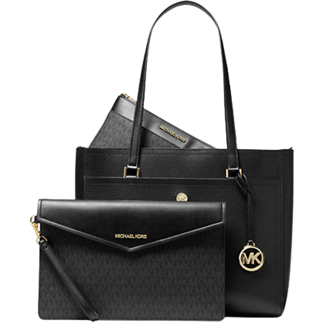 Michael Kors Maisie Large Pebbled Leather 3-in-1 Tote Bag - Black • Price »