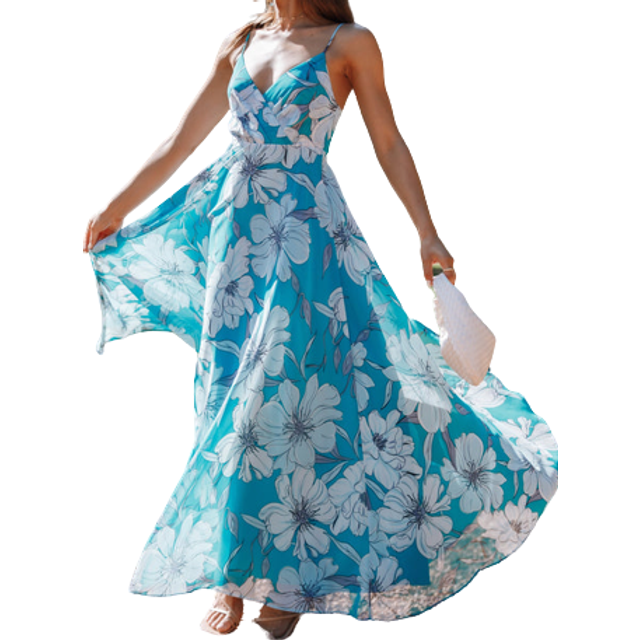 Flourish Maxi Dress - Blue Floral