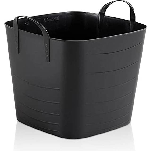 Life Story Flexible Tub Basket 25 Liter/6.6 Gallon Plastic Multifunction Storage  Tote Bin With Handles, Black (6 Pack) : Target