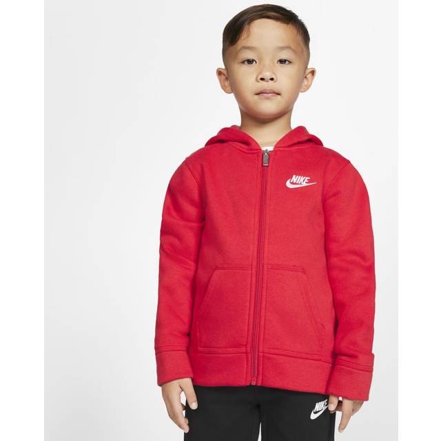 Nike Sportswear Club Fleece Little Kids Full Zip Hoodie in Red