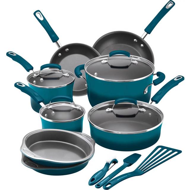 Nutrichef 15 Piece Nonstick Kitchen Cookware Set with 2 Cooking