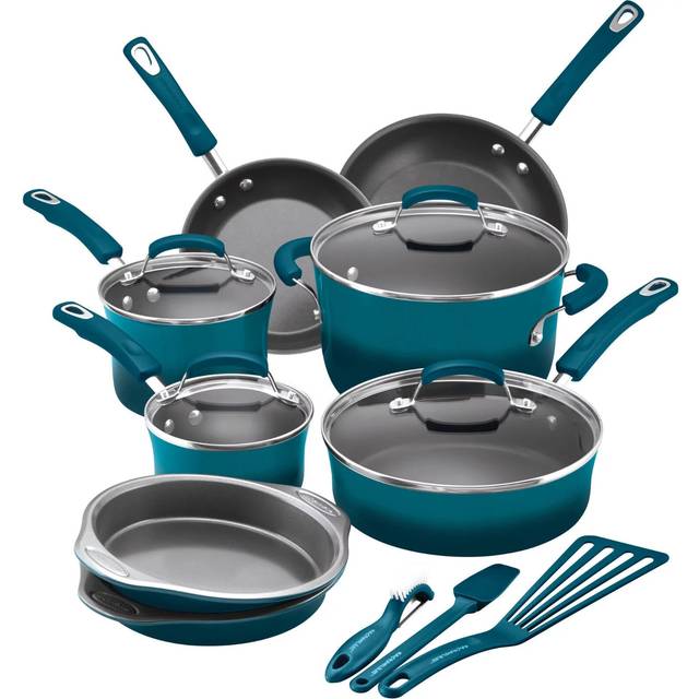 Nutrichef 15 Piece Nonstick Kitchen Pots Pans Utensils Cookware