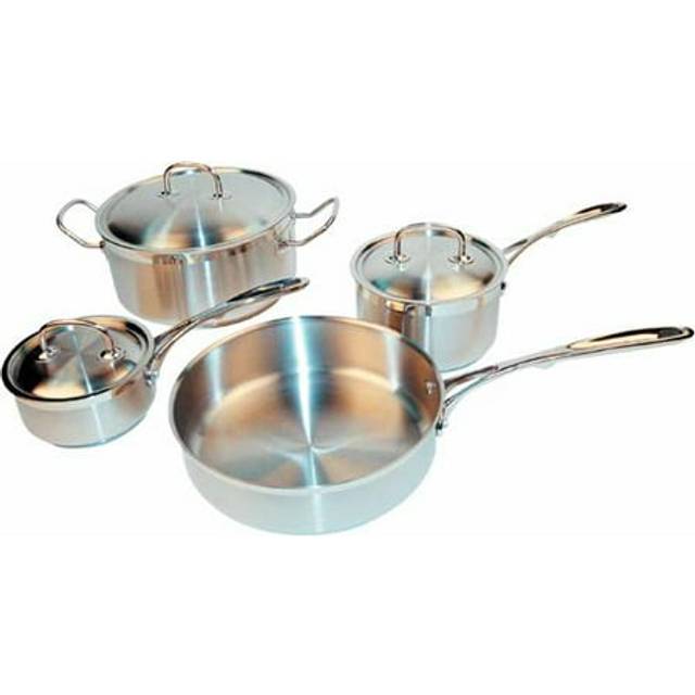 Winco SPC-7H 7 Piece Cookware Set: 1 & 2 qt Sauce Pans, 4 1/2 qt Dutch Oven  & 10 Saute Pan - URECO Online