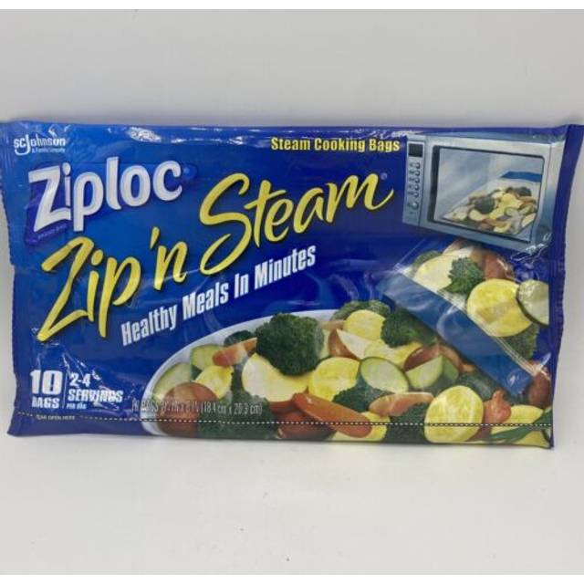 Ziploc Zip'n Steam Cooking Bags, Steam, Large, Plastic Bags