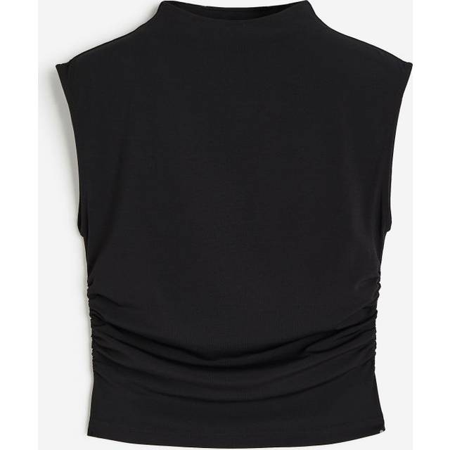 H&M Mock Turtleneck Crop Top Black • Find prices »