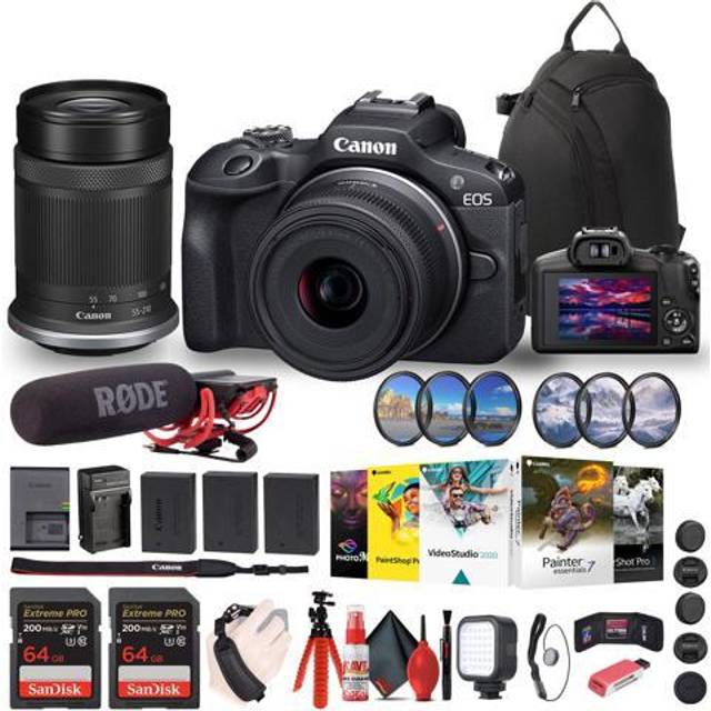 Canon EOS R100 Mirrorless Camera with 18-45mm Lens + Bag + 64GB Card + LPE17