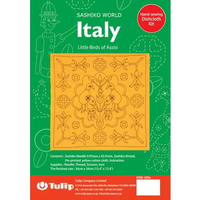Tulip Sashiko World Italy Stamped Embroidery Kit-Little Birds Of Assisi •  Price »
