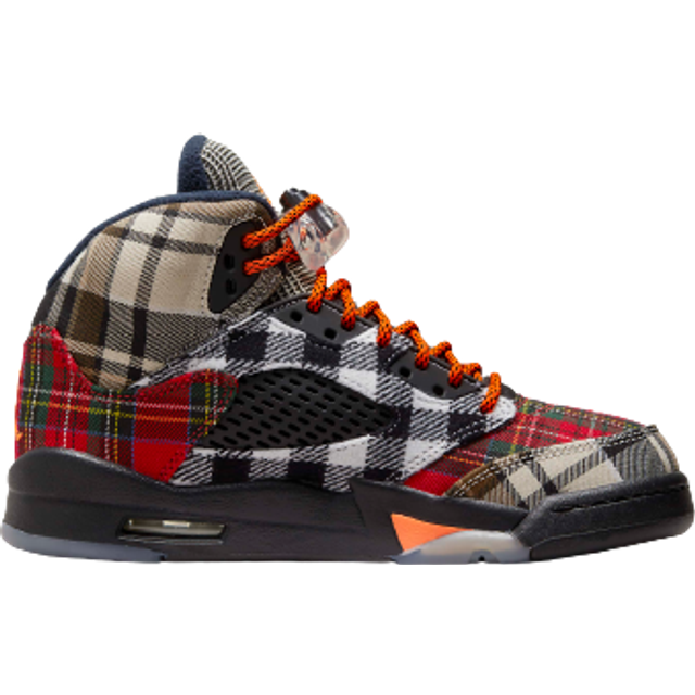 Nike Air Jordan 5 Retro Plaid GS - Black/Dark Obsidian/Total