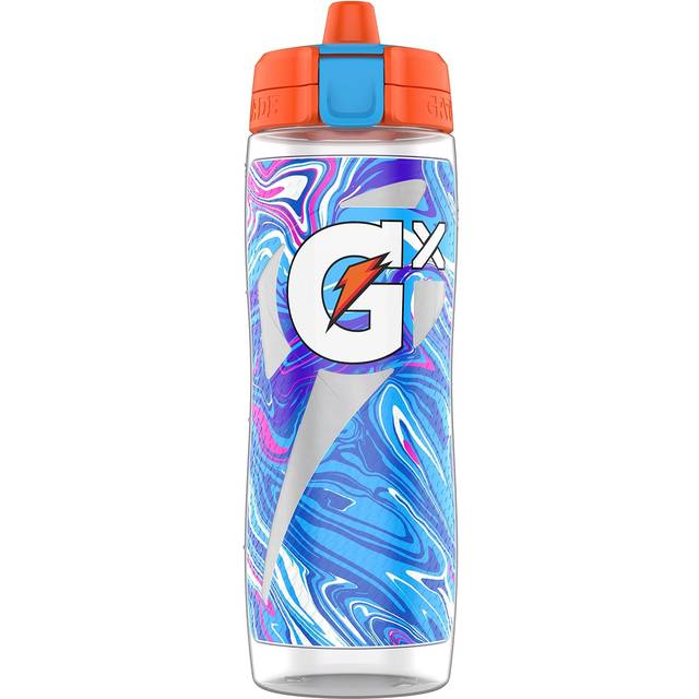 Gatorade 30oz GX Hydration System ~ Non-Slip Squeeze Bottle Marble  Pink/Purple
