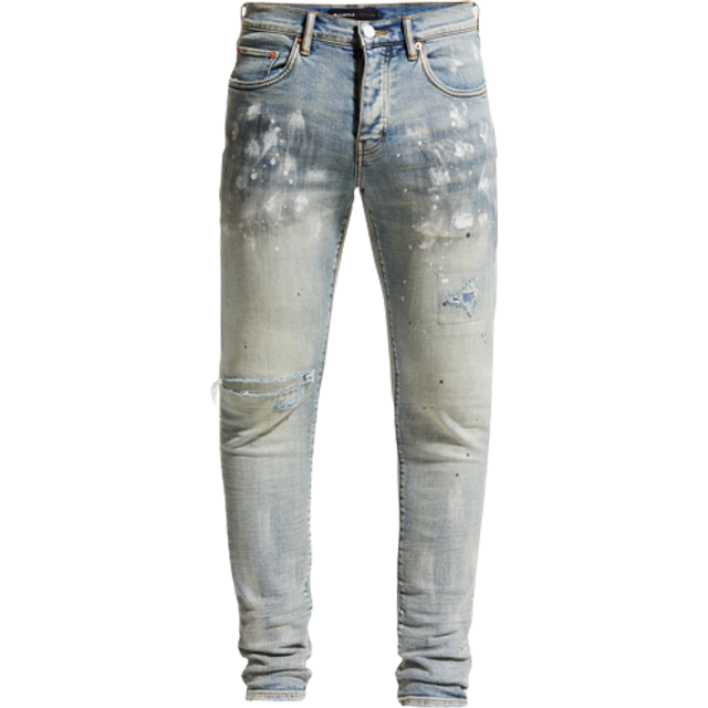 Ripped Knee Blowout Painted Skinny Jeans
