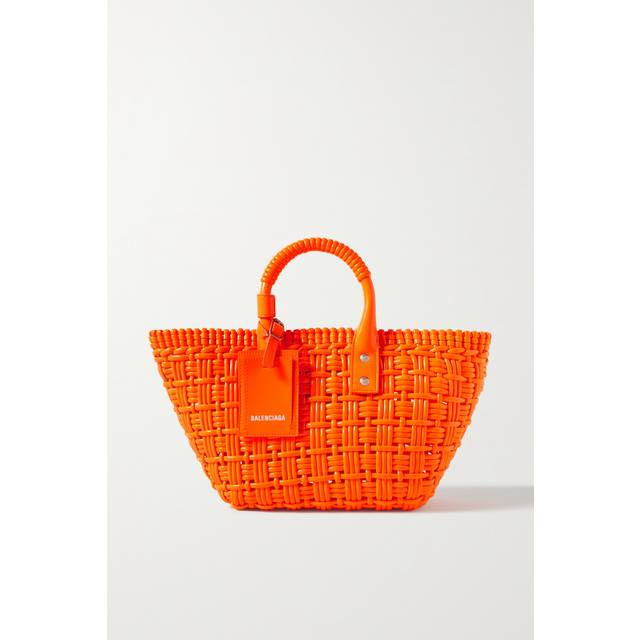 Balenciaga Bistro XS woven rubber tote bag orange One size fits