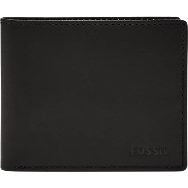 Fossil Derrick Leather RFID Bifold with Flip ID Wallet - Black