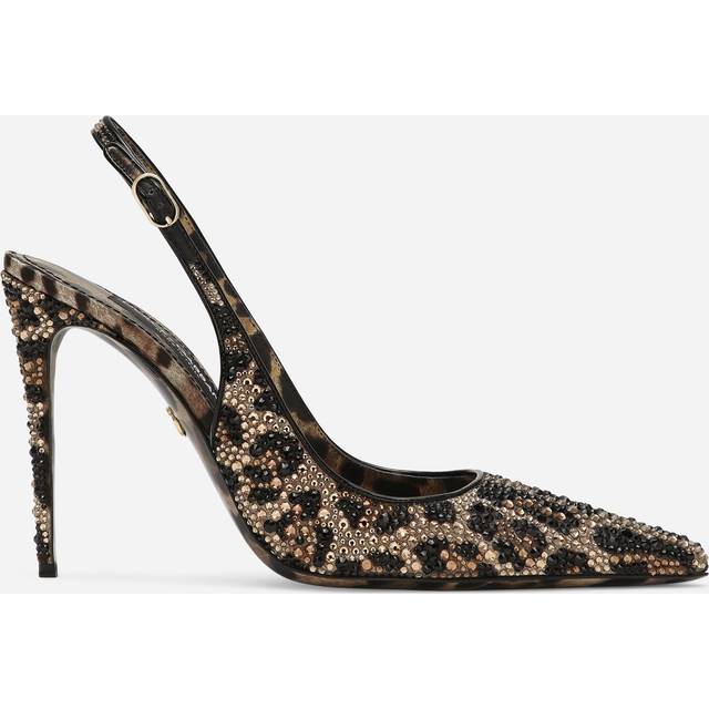 Dolce & Gabbana Satin slingbacks with rhinestones leo_new • Price