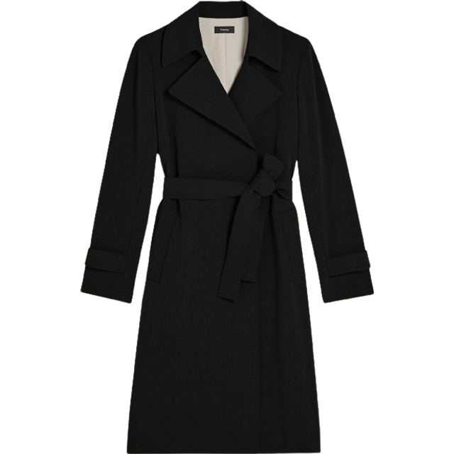 Theory Oaklane Admiral Crepe Trench Coat - Black • Price »