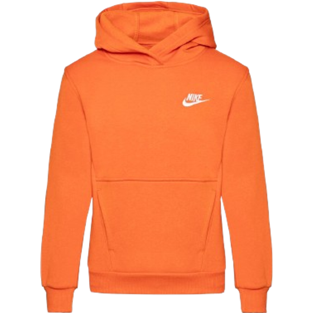 Nike Sportswear CLUB HOODIE - Sweat à capuche - white/team orange