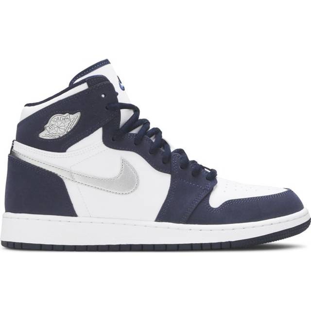 Nike Air Jordan 1 Retro High CO.JP GS - White/Midnight Navy/Metallic Silver  • Price »